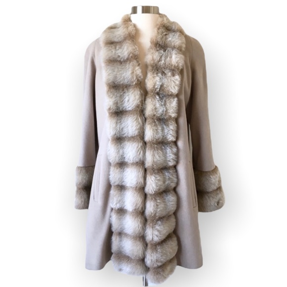 Albert Nipon Jackets & Blazers - SALE Vintage Faux Fur Wool Coat
